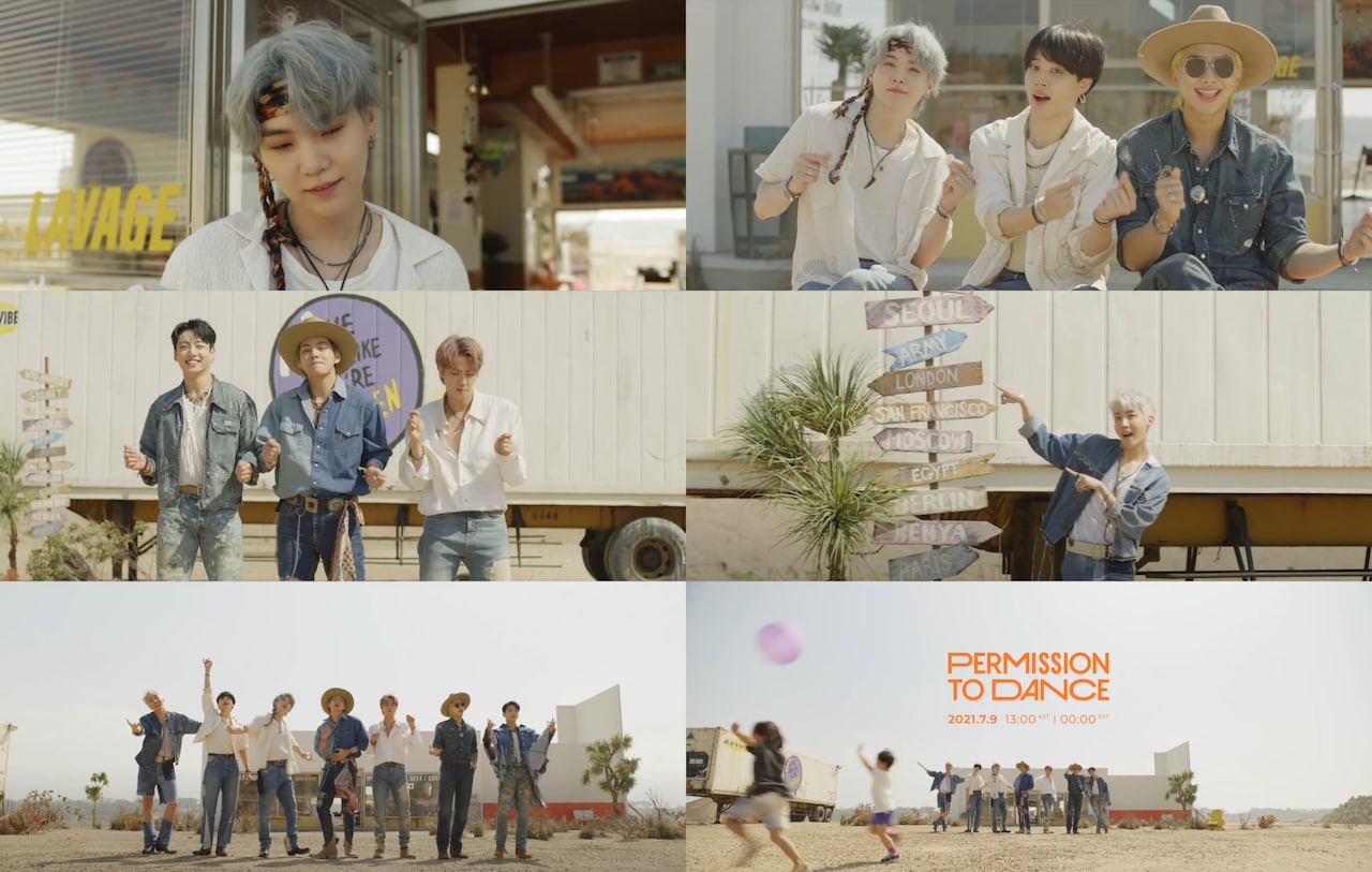 BTS「Permission to Dance」のオフィシャルティザー映像より。(c)BIGHIT MUSIC